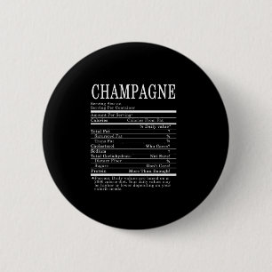 Champagne Funny Nutrition Facts Thanksgiving Chris Button