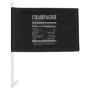 Champagne Funny Nutrition Facts Thanksgiving Chris Car Flag