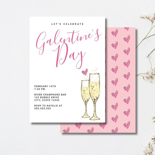Champagne Galentines Day Party Invitation