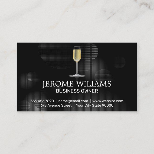 Champagne Glass Business Card (Front)