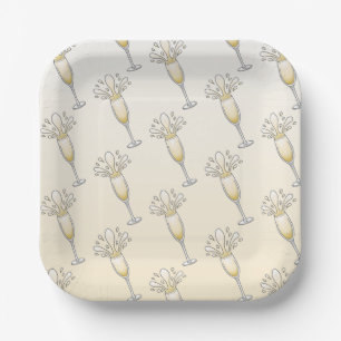 Champagne Glass Paper Plates