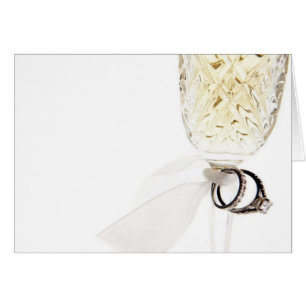 Champagne Glass Wedding Rings Cards