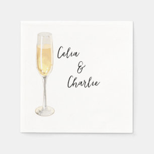 Champagne Glass, White Napkins