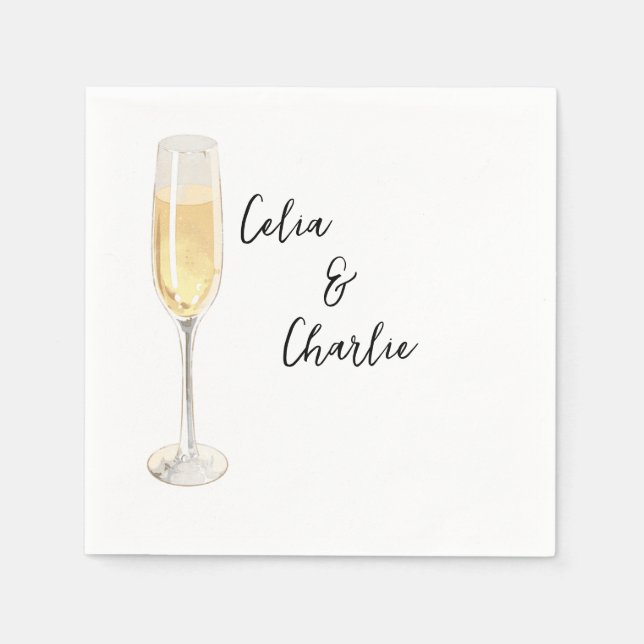  Champagne Glass, White  Napkins (Front)