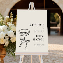 Champagne Glass With Bow Bridal Shower Welcome
