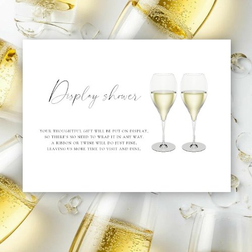 Champagne Glasses Bridal shower - Display shower Enclosure Card
