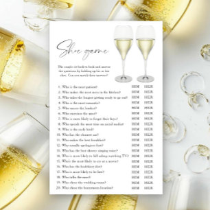 Champagne glasses Bridal shower Shoe game