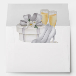 Champagne Glasses Brides Shoes Bridal Shower Envelope