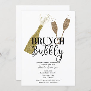 Champagne Glasses Brunch & Bubbly Bridal Shower Invitation