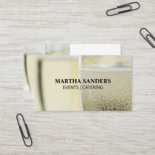 Champagne Glasses Catering Banquet Business Card