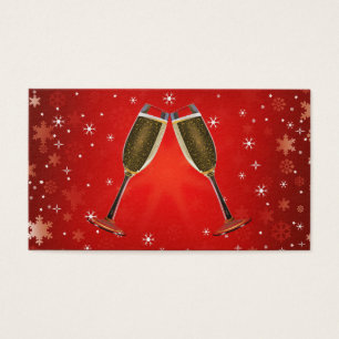 Champagne Glasses Celebration Gold on Red