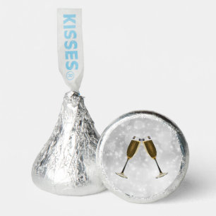 Champagne Glasses Celebration Gold on Silver Hershey®'s Kisses®