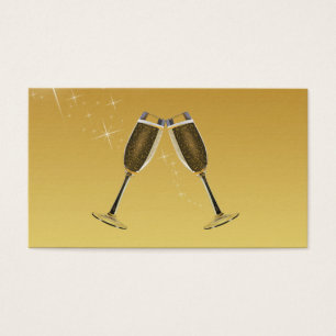 Champagne Glasses Celebration on Gold