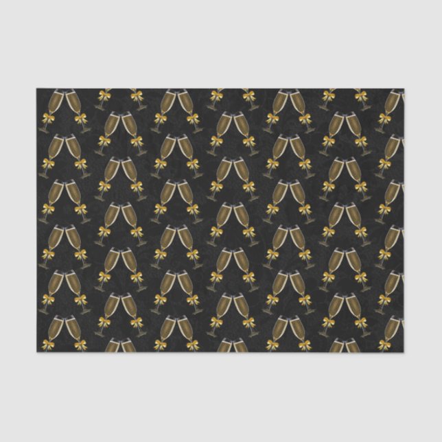 Champagne Glasses Clinking Together Tissue Paper (Front)