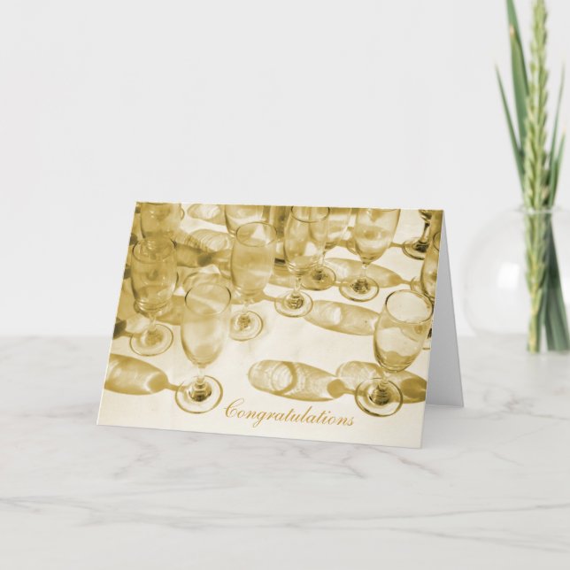 Champagne glasses Congratulations card (Front)