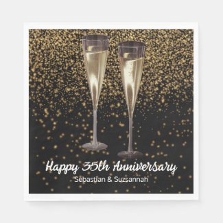 Champagne Glasses Custom Wedding Anniversary Party