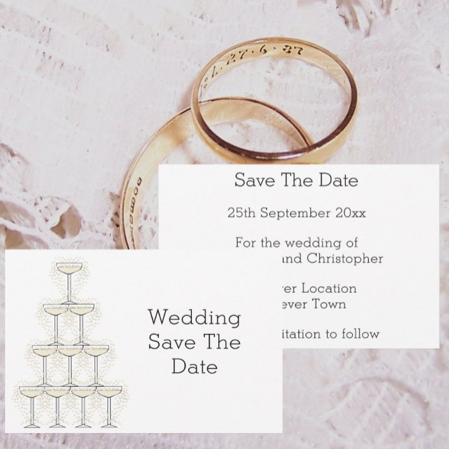 Champagne Glasses Design Wedding Save The Date (Creator Uploaded)
