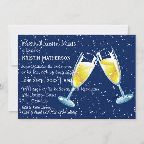 Champagne Glasses Night _ Bachelorette Party Invitation