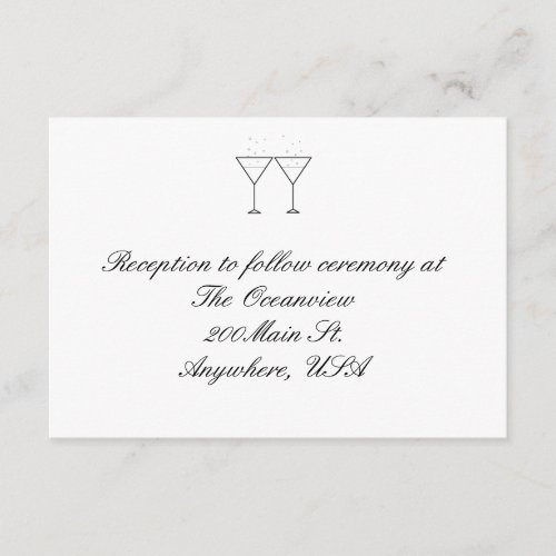 "Champagne Glasses" Reception Cards Announcement
