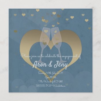Champagne Glasses Romantic Engagement / Wedding Invitation by johan555 at Zazzle