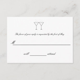 "Champagne Glasses" RSVP Cards