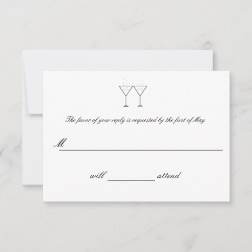 "Champagne Glasses" RSVP Cards