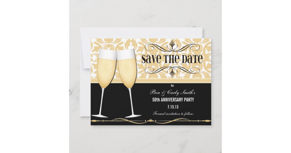 Champagne Glasses Save the Date Invitation | Zazzle.com
