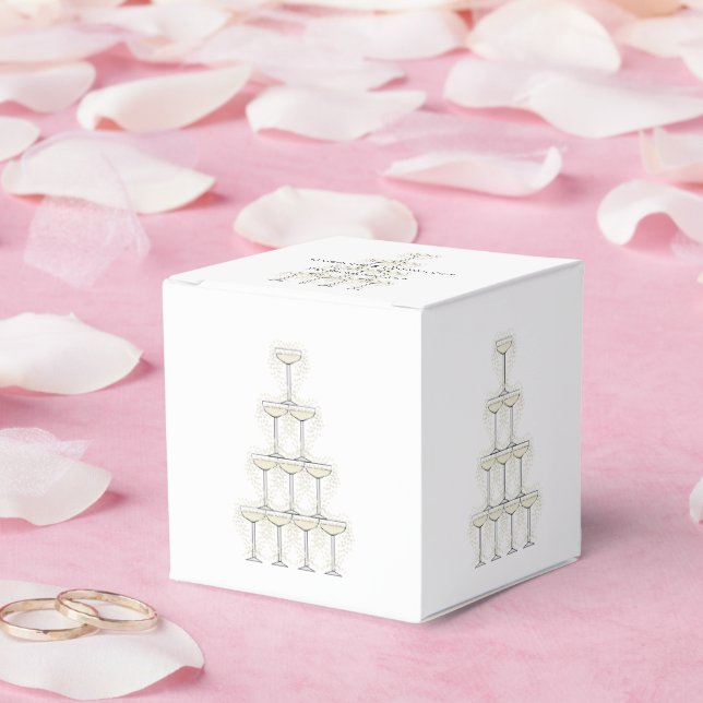 Champagne Glasses Simple Wedding Favor Boxes (Wedding)