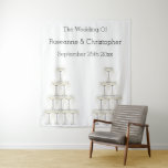 Champagne Glasses Simple Wedding Tapestry