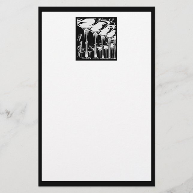 Champagne Glasses Stationery (Front)