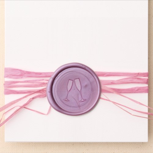 Champagne Glasses Wax Seal Sticker