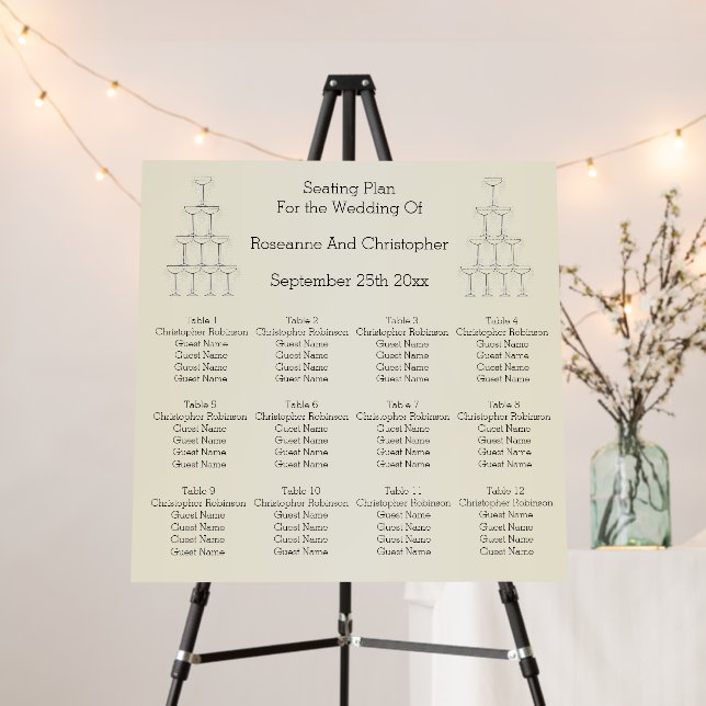 Champagne Glasses Wedding Foam Board (In Situ (Stand))