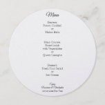 Champagne Glasses Wedding Menu