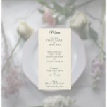 Champagne Glasses Wedding Menu