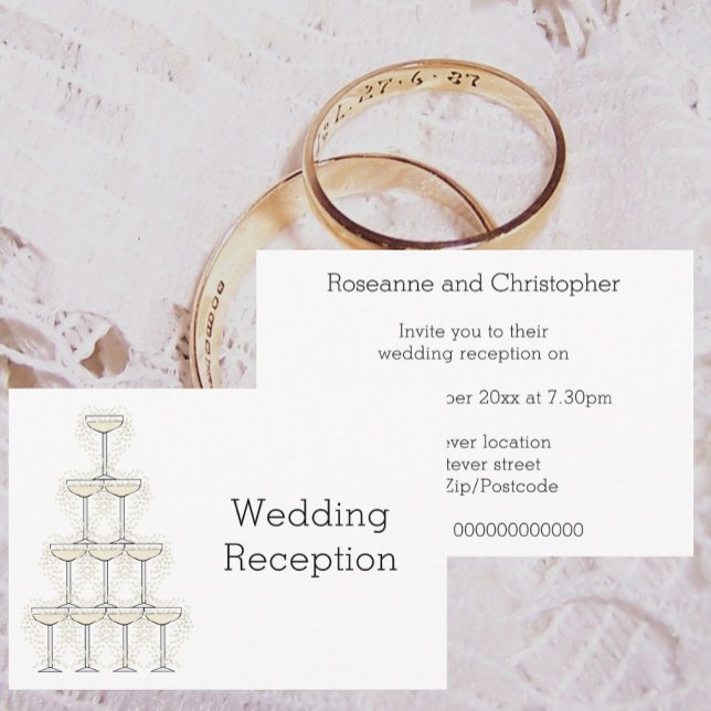 Champagne Glasses Wedding Reception Enclosure Card (Creator Uploaded)