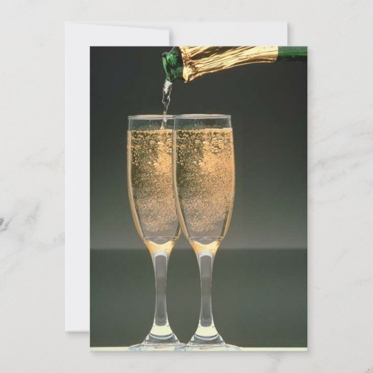 Champagne Glasses Wedding Shower Invitation | Zazzle