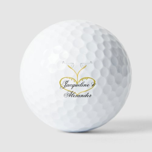 Champagne Glasses Wedding Theme Golf Balls