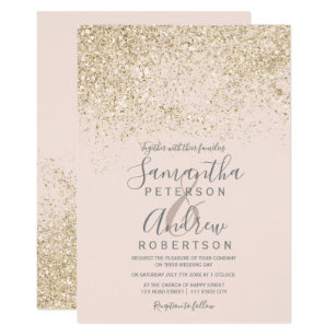 Champagne Sparkle Wedding Invitations | Zazzle