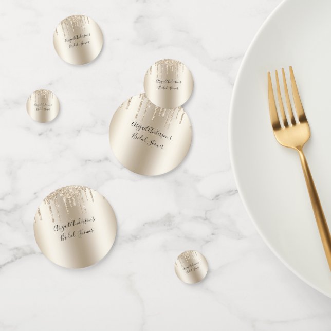 Champagne Glitter Drip Bridal Shower Glam Trendy  Confetti (Group)
