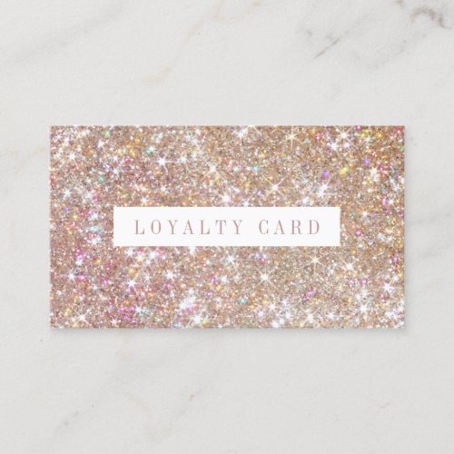 Champagne Glitter Lashes Brow Makeup Artist Loyalty Card
