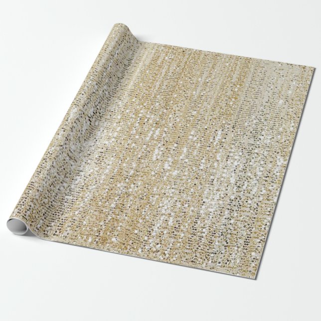 Champagne Glitter Modern Wrapping Paper (Unrolled)