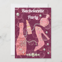 Champagne Glitter & Pearls Burgundy Bachelorette I