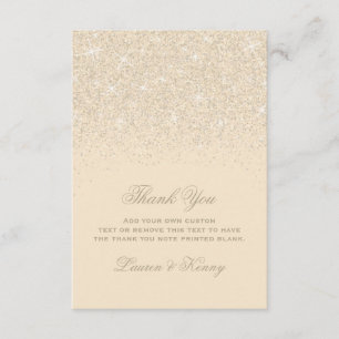 Champagne Glitter Thank You Cards
