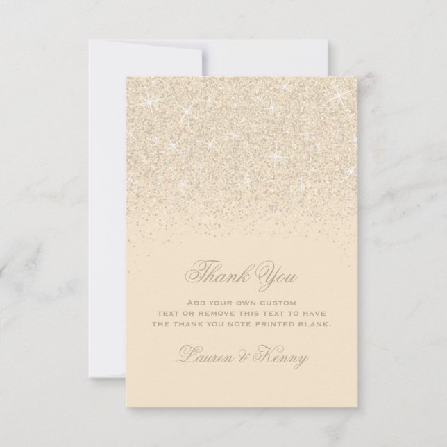 Champagne Glitter Thank You Cards (Front)