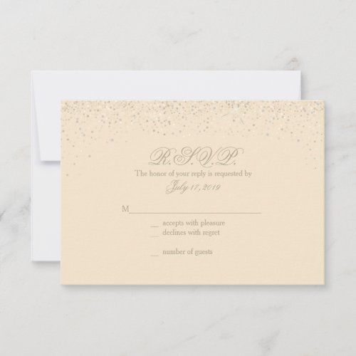 Champagne Glitter Wedding Response Cards