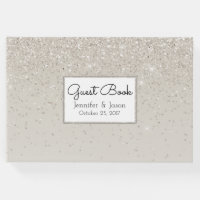 Champagne Glittery Wedding Guest Book