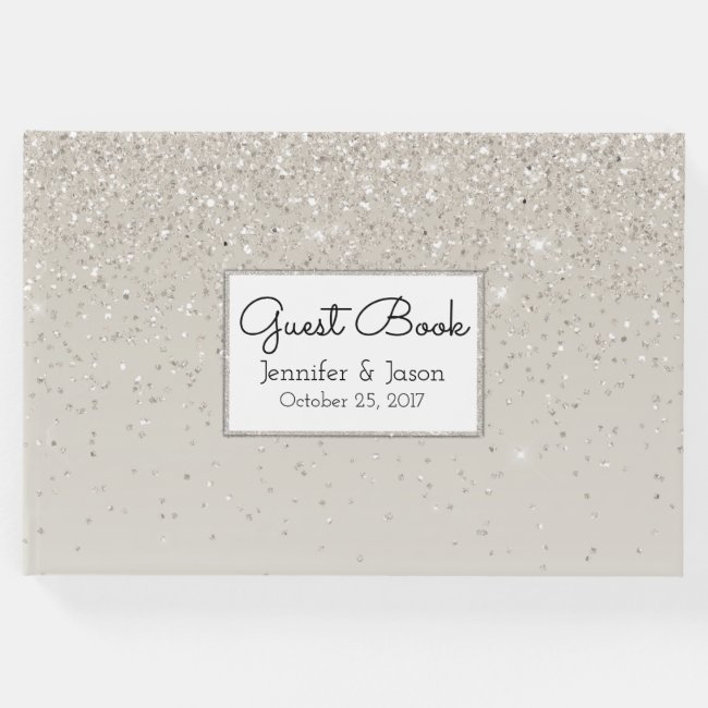 Champagne Glittery Wedding Guest Book