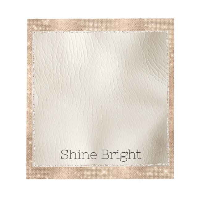 Champagne Glitzy Glam Sparkle Notepad (Front)