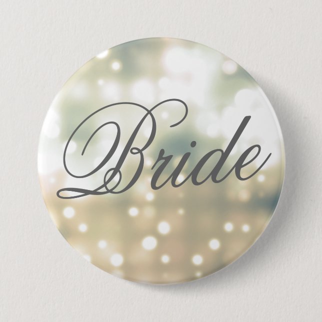 Champagne Glow Bride Button Pin (Front)
