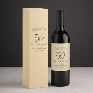Champagne Gold 50th Anniversary Favor Design Wine Box